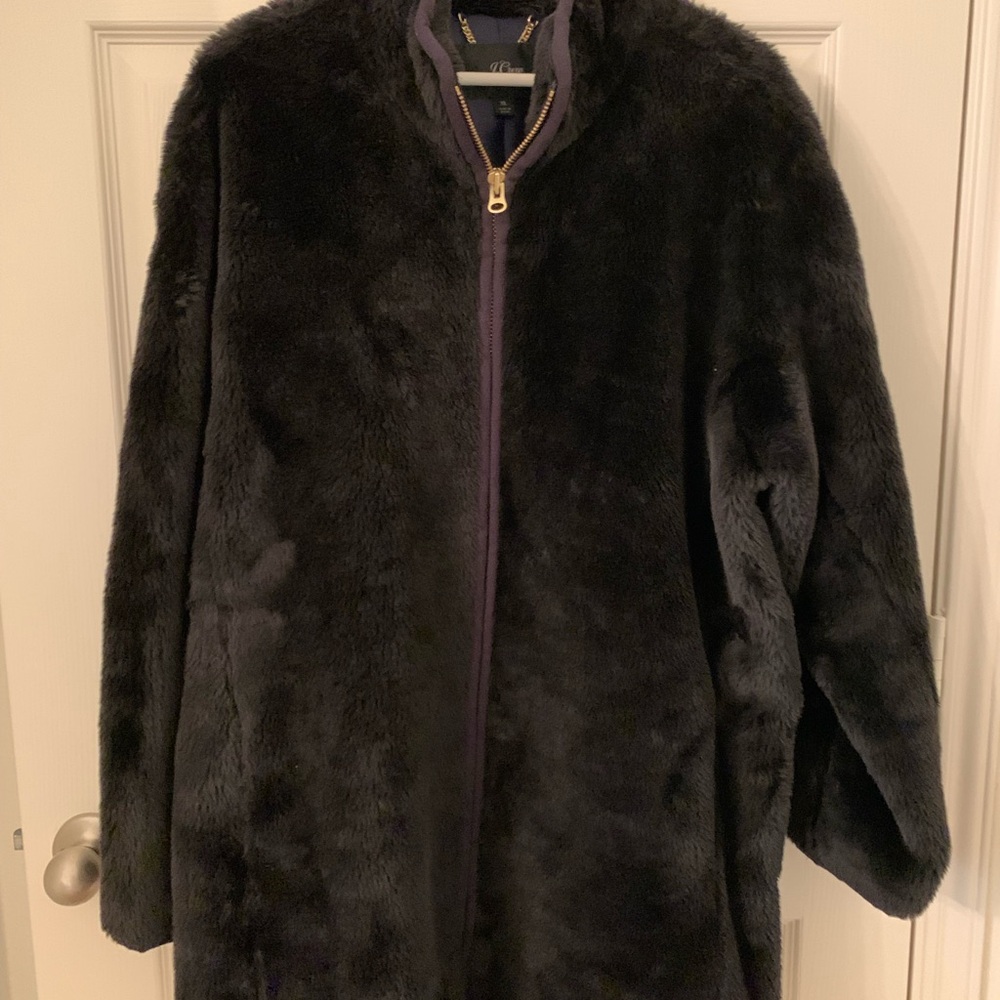 J. Crew Black Teddy Jacket in excellent condition! XL